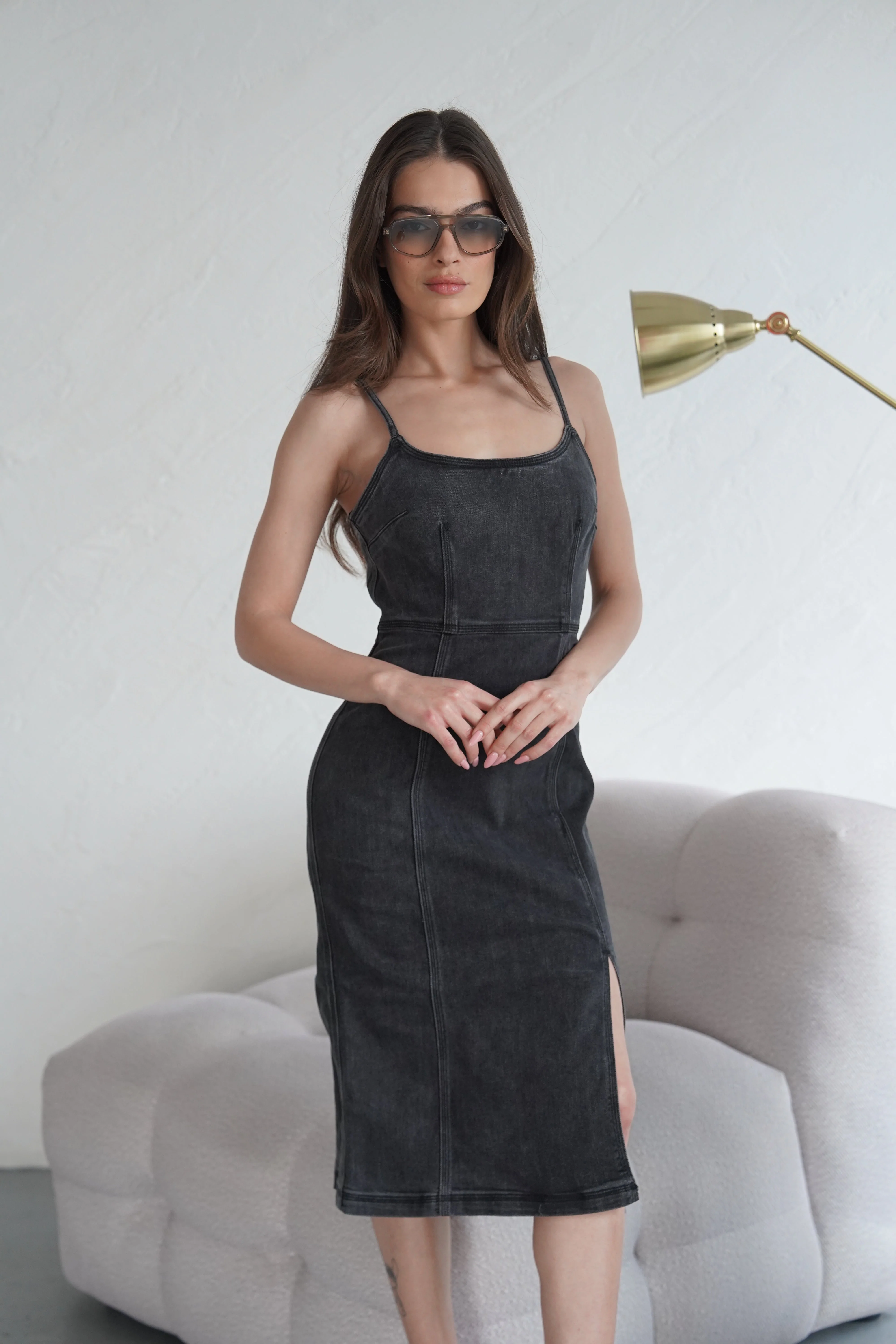 שמלת מידי לנשים GISELLE בשחור - Image 5